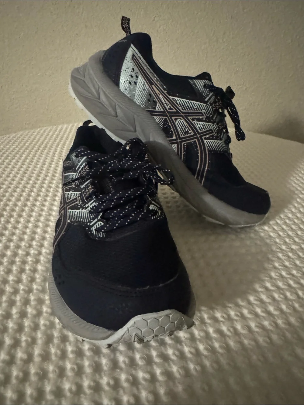 ASICS Navy and Light Gray Lace-Up Sneakers
